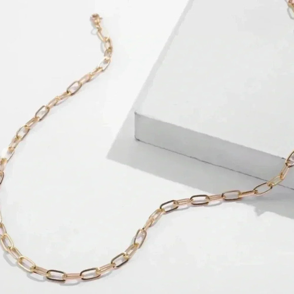 Gold Chain Link Trendy Layering Necklace - Picture 3 of 3